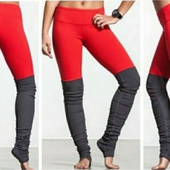 ALO Yoga Red and Gray Goddess Tight Pant Leggging - Picture 2 of 11